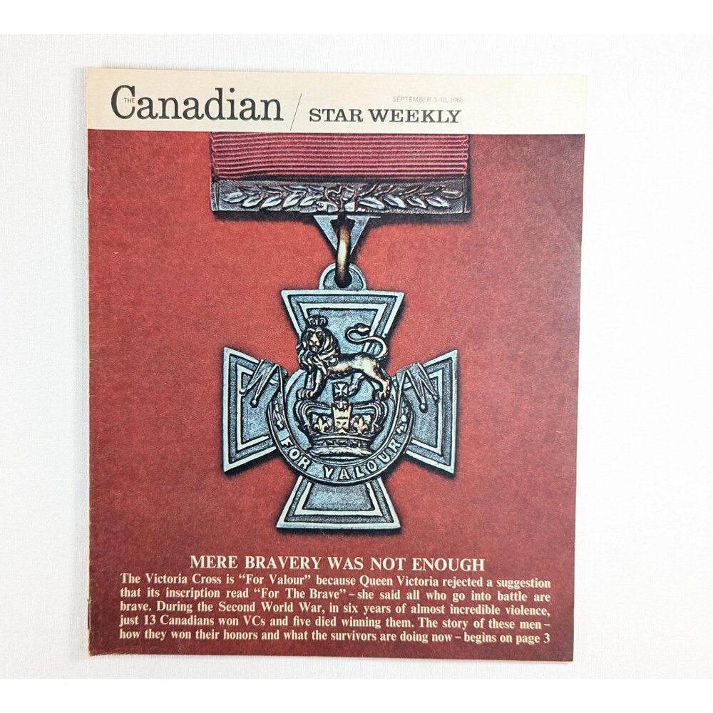 1966 The Canadian Star Weekly Victorian cross cover, Canada WWII VC Veteran